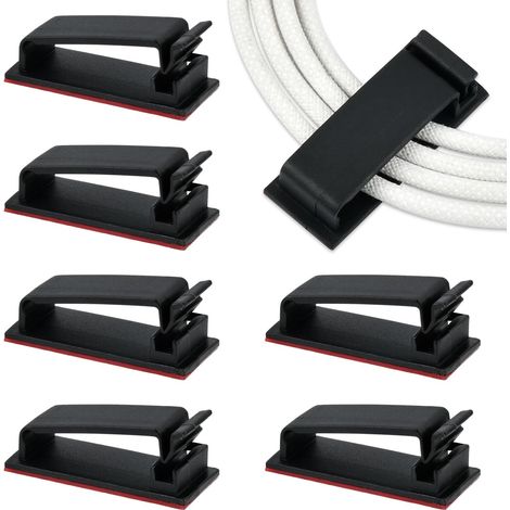 Lntyq Lot de 50 clips de câbles adhésifs pour panneau, clips de gestion de câbles de bureau adhésifs, clips de gestion de câbles adhésifs, clips d'organisation de fils, diamètre interne 3 cm