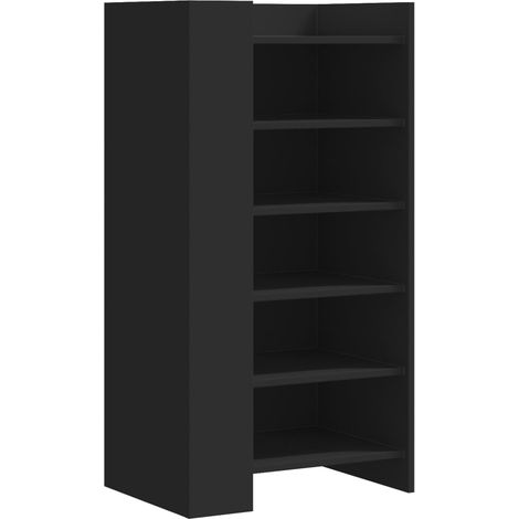 Zapatero mueble para entrada pasillo y salón 52 x 37,5 x 100 cm madera de ingeniería negra 020021979 (1/5)