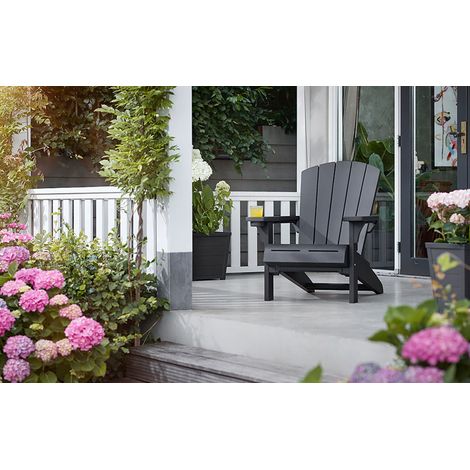 Sedia da Giardino Keter Alpine Adirondack 80x93x93 cm con porta bicchiere Grafite (1/4)