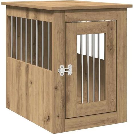 Mobilier pour cage à chien en chêne fait main, 45 x 62 x 59 cm (1/5)