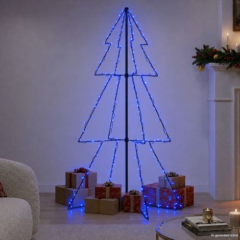 Christmas Cone Tree 200 LEDs Indoor and Outdoor 98x150 cm vidaXL (1/5)