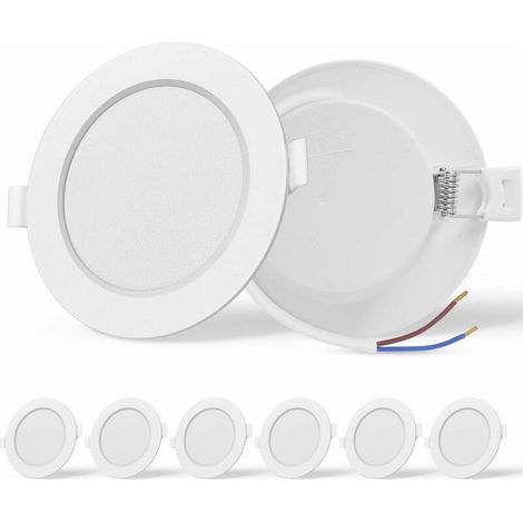 Lot de 6 LED Spot Encastré, haute luminosité, Spots LED Encastrables Plafond, 9W equivalent 72W incandescence, AC 230V, Lumière naturelle 4000K, pour salle de bain, salon, Ф90-110mm (1/5)
