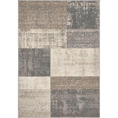 Tappeto design grigio e beige per il salotto Funny