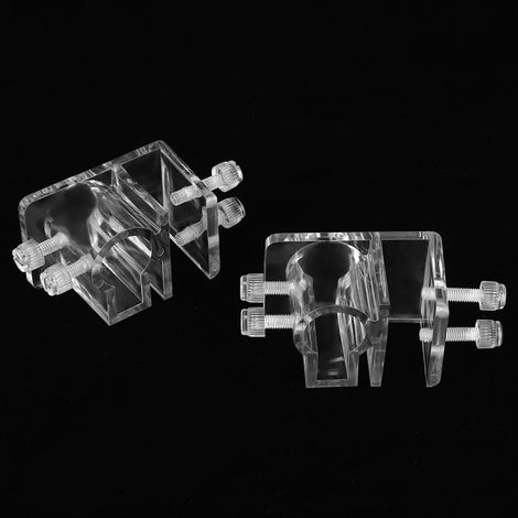 Lot de 2 pinces de fixation transparentes en acrylique pour tuyau d'aquarium. (1/5)