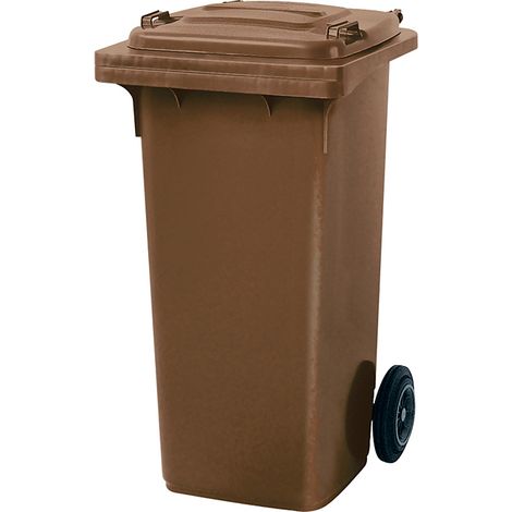 BRB Müllbehälter, Inhalt 120 Liter, BxTxH 480x550x930 mm, Niederdruck-Polyethylen (PE-HD) (braun)