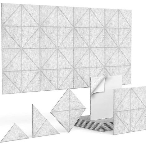 Lot de 12 panneaux acoustiques autocollants, panneaux muraux insonorisants de 30,5 x 30,5 x 1 cm pour la maison et le studio d'enregistrement. (1/5)
