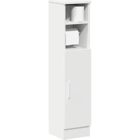 Badezimmerschrank mit Rollenhalter Weiß 20,5x22x90 cm