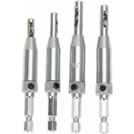 4pcs / Set Centrage Charnière Centrale À Six Pans Mèches Ensemble Cabinet du Bois Positionnement Perforatrice 5/64、7/64、11/64、9/64, (1/5)