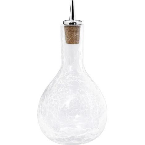 Dash-Bottle Bitterflasche en Verre Craquelé avec Bec Verseur Chromé - 285 ml, Design en Forme de Goutte, Pratique et Sans Éclaboussures pour Cocktails et Boissons (1/2)