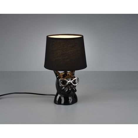 Dosy schwarze Keramik-Tischlampe Ø18 cm Trio Lighting (1/5)