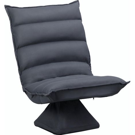 Fauteuil inclinable/canapé de sol, pivotant à 360° avec dossier réglable sur 5 positions, structure en acier gris foncé pour une assise confortable. (1/5)