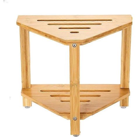 Duschfußstütze, Duschhocker zum Beine rasieren, wasserfester Eckduschhocker aus Holz mit Ablagefläche (1/5)