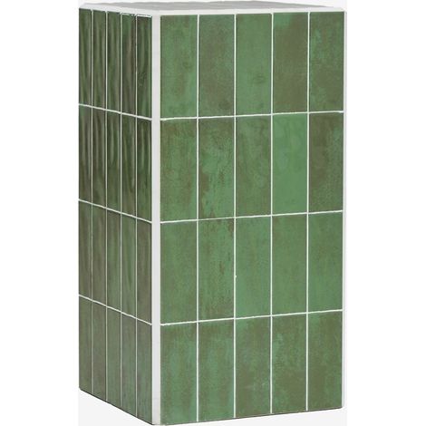Table d'appoint carrée 30x30 cm en ciment et carreaux Bongani SKLUM Vert Cactus