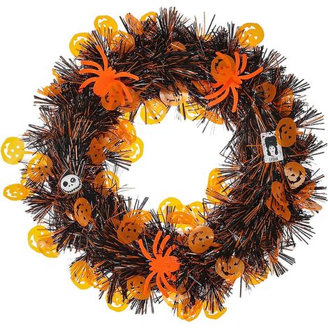 Couronne Halloween - Couronne Décorative En Plastique - Pour Porte Intérieure Ou Extérieure - Fête D'Halloween - 1 Pièce (1/4)