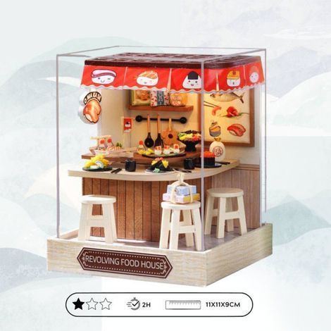 Buchstütze zum Selberbauen – 3D-Modell – Sushi-Bar-Buchstütze – 11 x 9 x 11 cm (1/5)