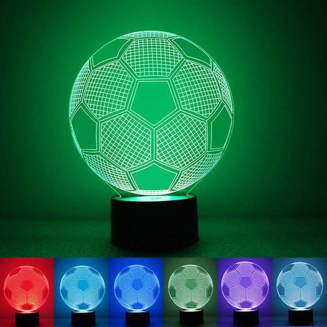 Filiyano – Lampe de table tactile – Veilleuse 3D Football - Lampe de table tactile LED à 7 couleurs changeantes - Éclairage décoratif - Jouet original (1/5)
