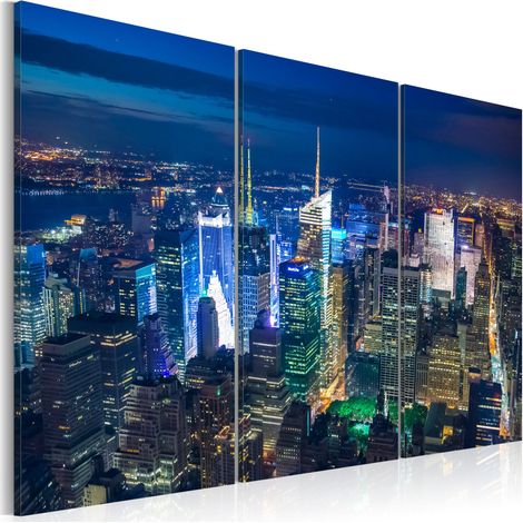 Quadro - Notte a New York a volo d'uccello - 120x80 (1/4)