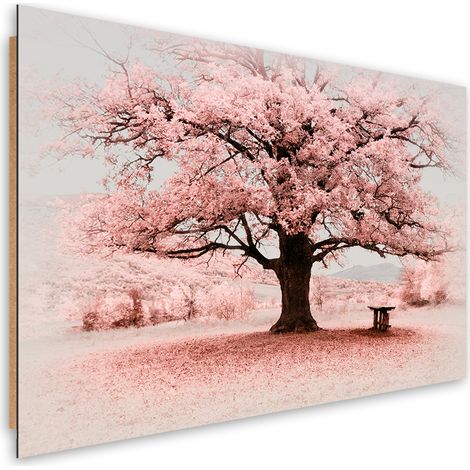 Quadro deco panel, Natura di astrazione dell'albero rosa - 90x60 (1/5)