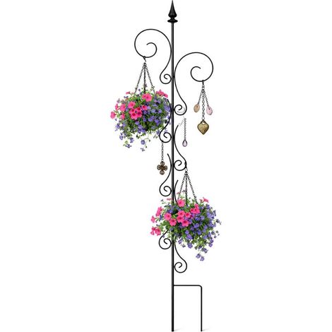 Rankhilfe mit 2 Halter Rankgitter aus Metall H-145 cm B-30 cm Kletterhilfe 2 Haken