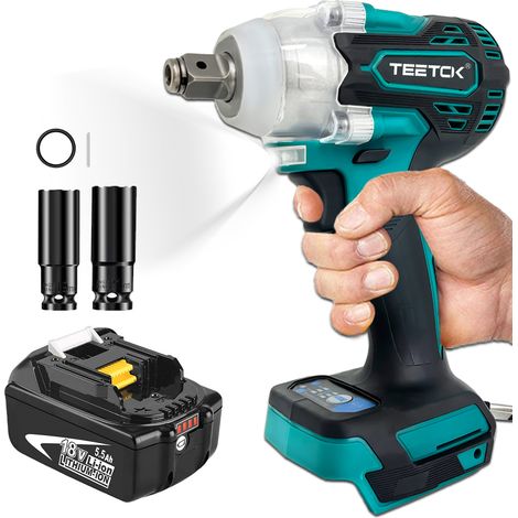 Avvitatore a percussione, trapano a percussione cordless 21V, ruota agli ioni di litio a velocità variabile + 6 punte + 1 batterie 5500mAh (senza caricabatterie), compatibile con le batterie Makita.