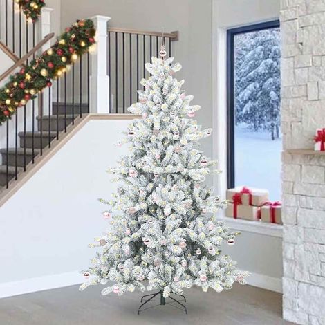 Künstlicher klappbarer Weihnachtsbaum Weiß 240 cm PVC und Stahl