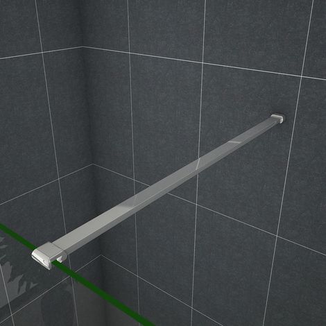 Barra Stabilizzatrice Cromo Lucido da 140cm Sezione Rettangolare Piatta Tagliabile per Box Doccia Walk In Parete Fissa Vetro Da 6-8 mm