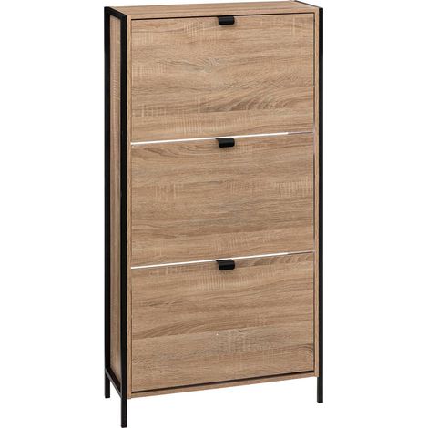 Mueble zapatero de 3 cajones aliaj efecto roble natural - 5five (1/5)