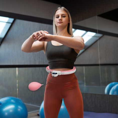 Hula hoop con punti massaggianti, regolabile da 76 a 113 cm di circonferenza vita, 16 segmenti rimovibili, fitness.