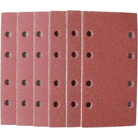 Papier Abrasif Autoagrippant 40-60-80-120-180-240 - 30 feuilles de 18,5 x 9,3 cm pour ponceuse rectangulaire (1/4)