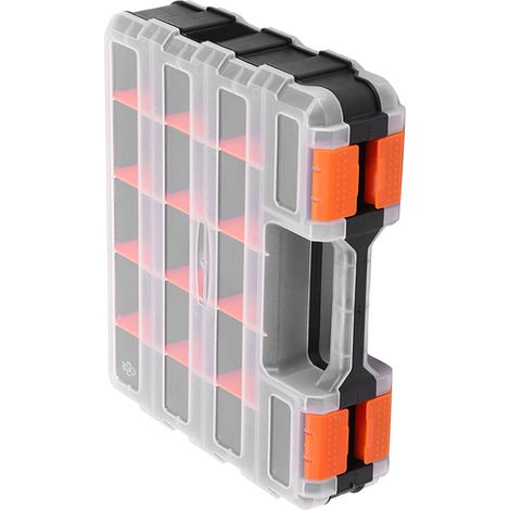 Boîte de rangement portable à double face G-322, caisse de tri pour vis et accessoires, organiseur de pièces électroniques, boîte à outils en plastique, 32x27x8 cm (1/5)