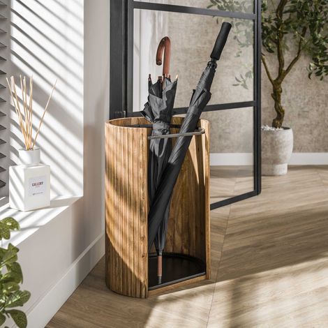 Schirmständer Liva Mangoholz Sandfarbe 50 cm