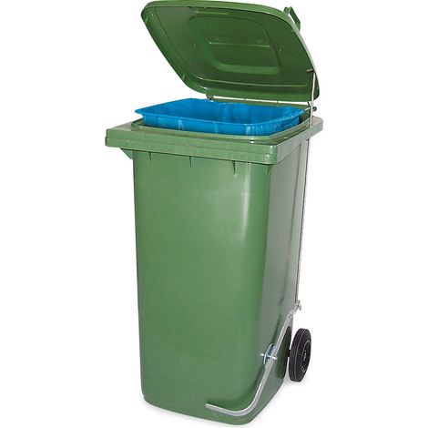 BRB Müllbehälter mit Fußpedal und Klemmring, 80 Liter, BxTxH 445x520x930 mm (grün)