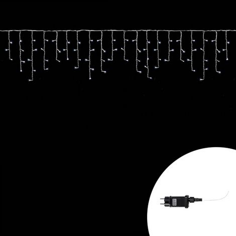 Tenda luminosa 10 metri 380 Led Bianco Freddo fisso e intermittente stalattiti prolungabile altezza 50cm da esterno Wisdom (1/5)