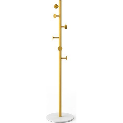 Appendiabiti da Terra Jerry in Metallo 173 cm con Base Circolare Oro (1/5)
