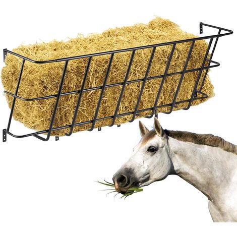 Ratelier a Foin pour Chevre, Mangeoire à Chèvres Surdimensionnée Porte-Foin Mural pour Chèvres, Mangeoire à Bétail Suspendue pour Moutons et Chevaux, Facile à Installer à la Ferme (Noir) (1/5)