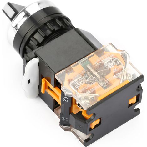 Sélecteur rotatif rond 22 mm, 2 positions NC + NO, autobloquant (1/5)