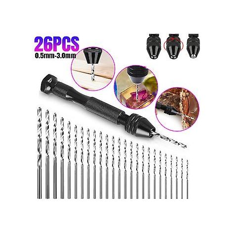 Ensemble de 26 forets de précision à main micro hélicoïdaux pour perceuse de loisirs ( ) (1/5)