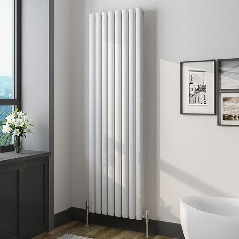 Oval Column Radiator 1600x472mmWhite Vertical Radiator Double Modern Central Heating Radiators (1/5)
