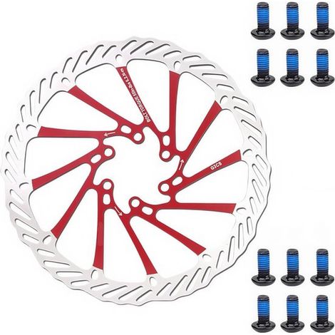 Confezione da 2 dischi freno per bicicletta (203 mm), lavorati a CNC / 12 viti, 6 fori, dischi freno leggeri in acciaio inossidabile con fori di dissipazione del calore per MTB/corsa (1/5)