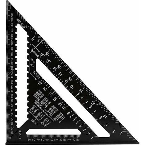 Escuadra triangular métrica profesional para carpintería, regla angular, transportador, herramienta de medición de aleación de alta precisión - 30 cm (1/4)