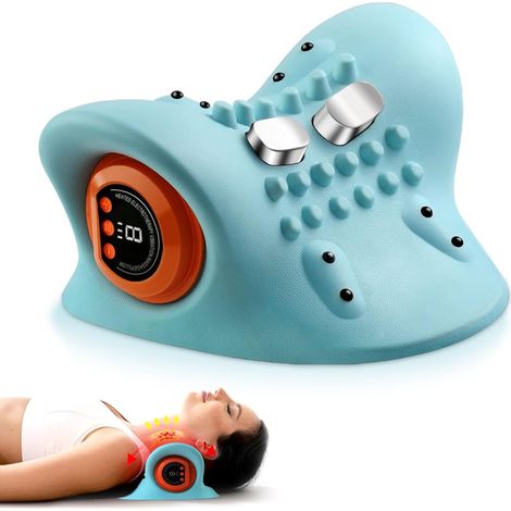 Masajeador cervical inalámbrico - Masajeador cervical y de cuello con calefacción - 6 velocidades ajustables y 3 modos para relajación y alivio (1/5)