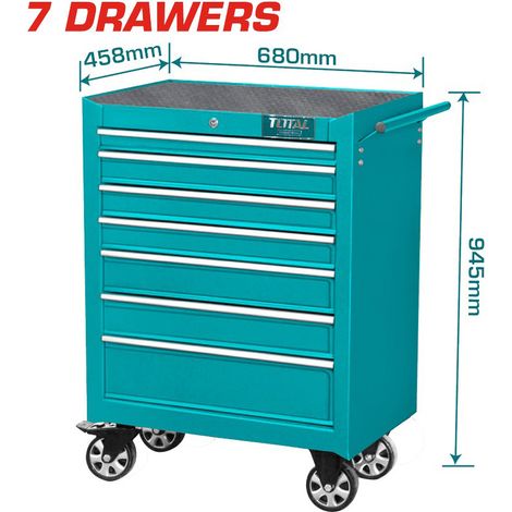 TOTAL - Carrello Porta Attrezzi Basso - 7 Cassetti (1/2)