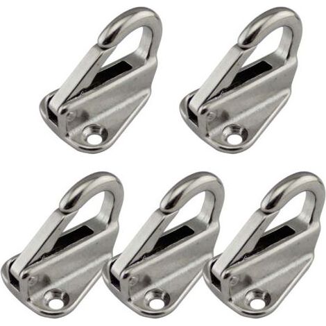 Lot de 5 mousquetons en inox sur platine – Charge maximale 150kg – Diamètre oeillet 10mm – Pour chantiers humides et espaces confinés (1/5)