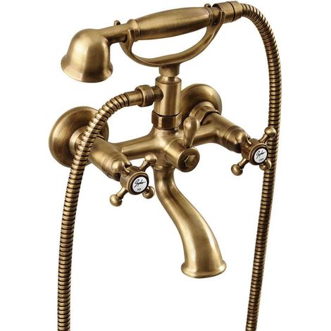 Sapho Reitano Rubinetteria Antea - Miscelatore per vasca da bagno, con accessori, bronzo 3016