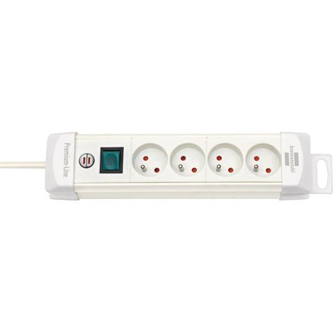Prolongateur Multiprise Brennenstuhl Premium Line 4 prises Blanc 1,8m + interrupteur