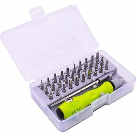 BUNTHAUS 32 Pièces Kit de Tournevis Outils de Réparation de Tournevis de Précision Portable pour l'phone, Ordinateur, Jouets, Lunettes, Montres etc (1/4)