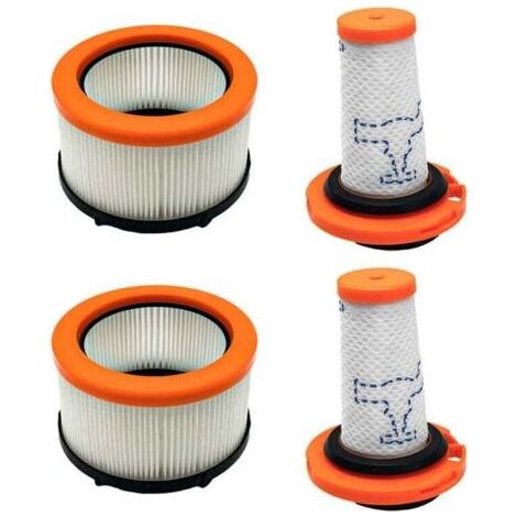 Lot de 4 Filtre pour Rowenta X-FORCE FLEX 9.60, Filtres pour Rowenta X-FORCE FLEX 9.60 et X-NANO ESSENTIAL RH20xx, 2 Pré-Filtres + 2 Filtres Moteur, Filtres HEPA lavables pour ZR009010, ZR009 (1/4)