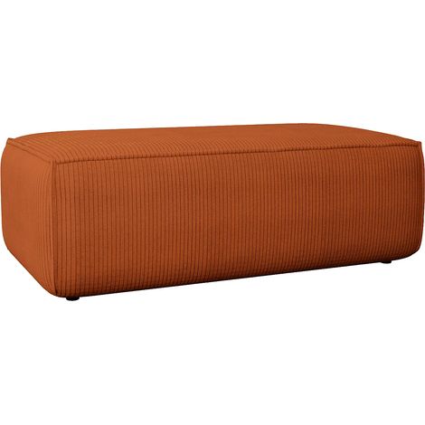 Pouf en velours côtelé terracotta AMELIA