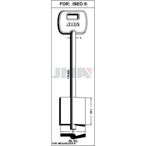 JMA llave gorja jma is-3g (caja 10) , DETALLES
Referencia          IS-3G
Para:                 ISEO ®
Catálogo            CAT. LLAVES-KEYS -C12 
Clase                 GORJA LATON D