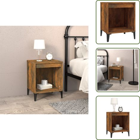 Table de chevet Chêne fumé 40x35x50 cm - Table De Chevet - Meuble De Chambre - Armoire De Chevet - Commode - Étagère Murale